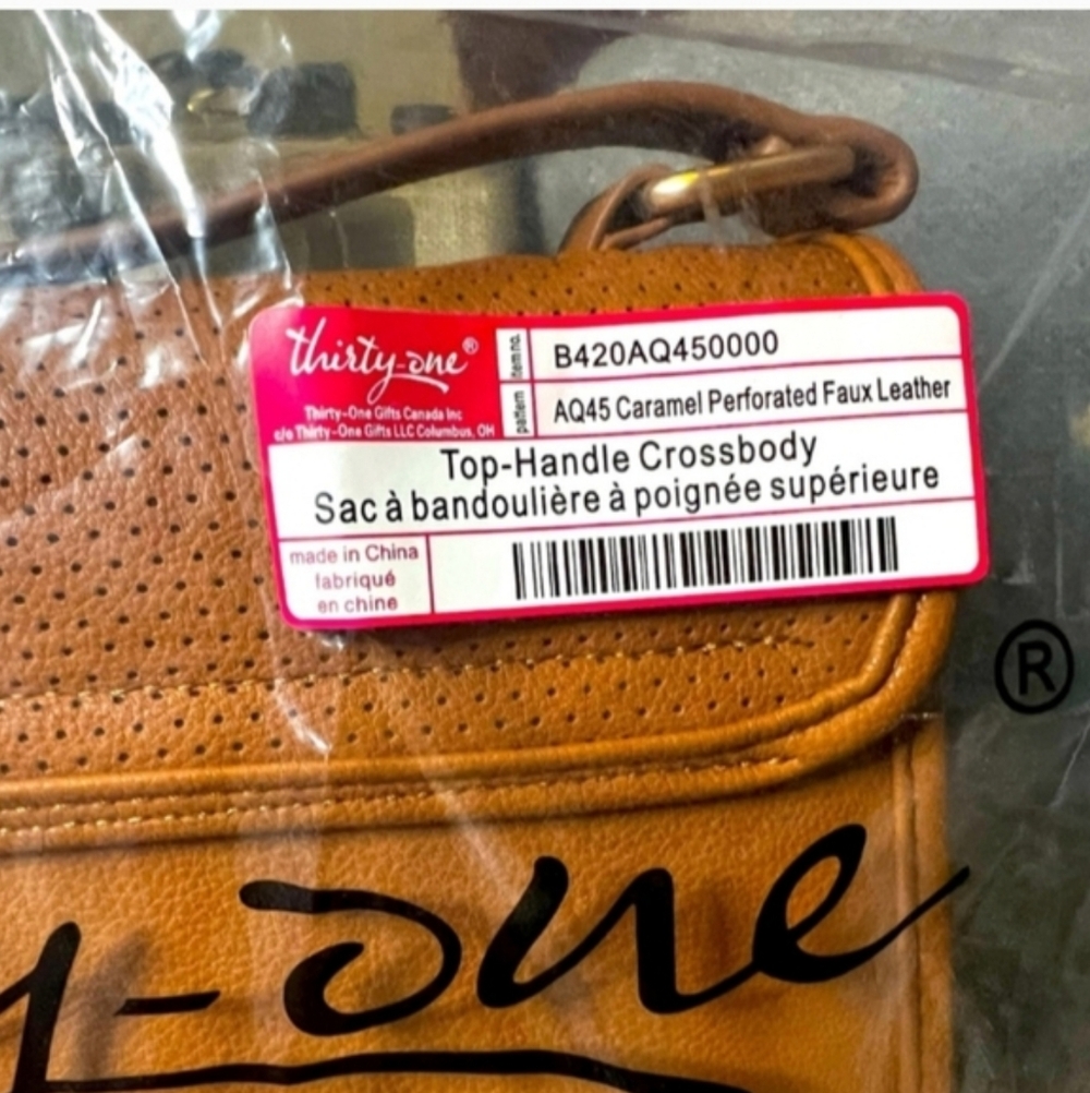 Thirty One Top Handle Faux Leather Crossbody Bag - Picture 2 of 8